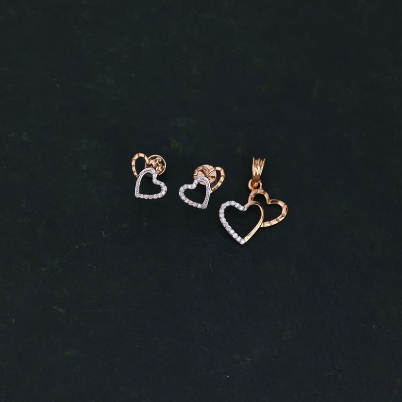 Amorellea Real Diamond Pendant Set 14KT