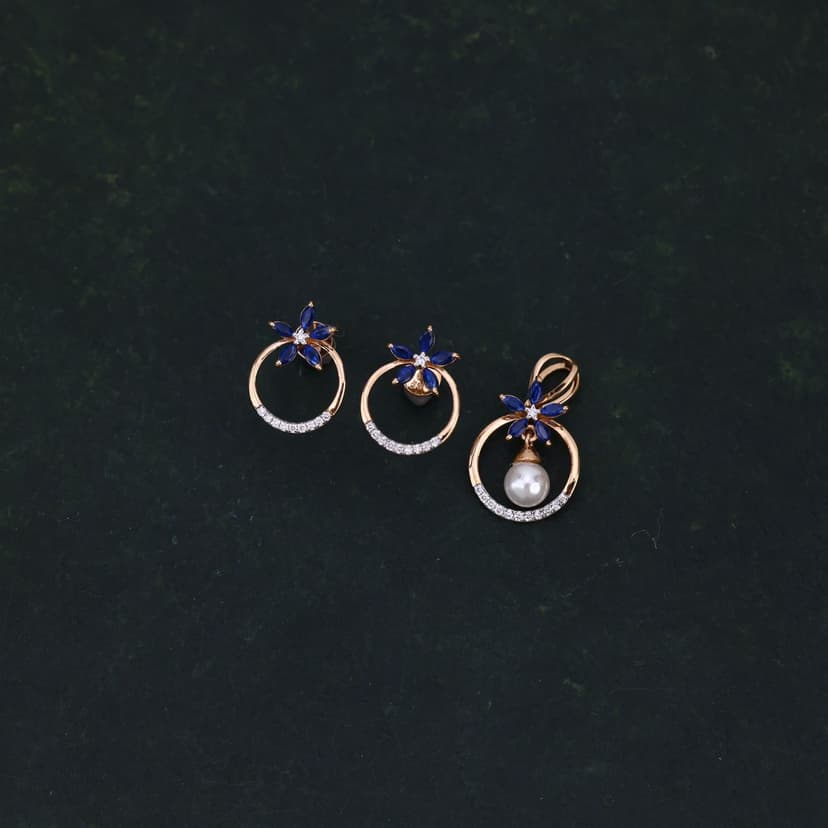 Sappherlisse Real Diamond Pendant Set 14KT