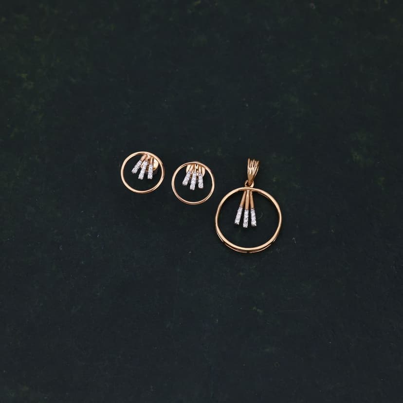 Aurevanta Real Diamond Pendant Set 14KT