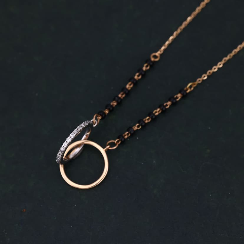 Duovelle Real Diamond Mangalsutra 14KT