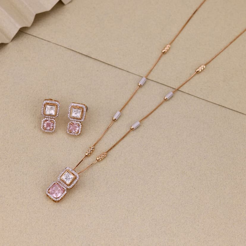 Monzélia Duo Pavilion Chain Set 18KT