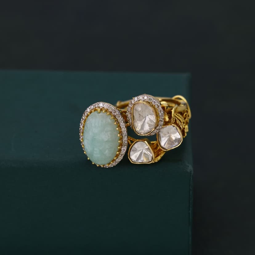 Floravyn Real Polki Ring 18KT