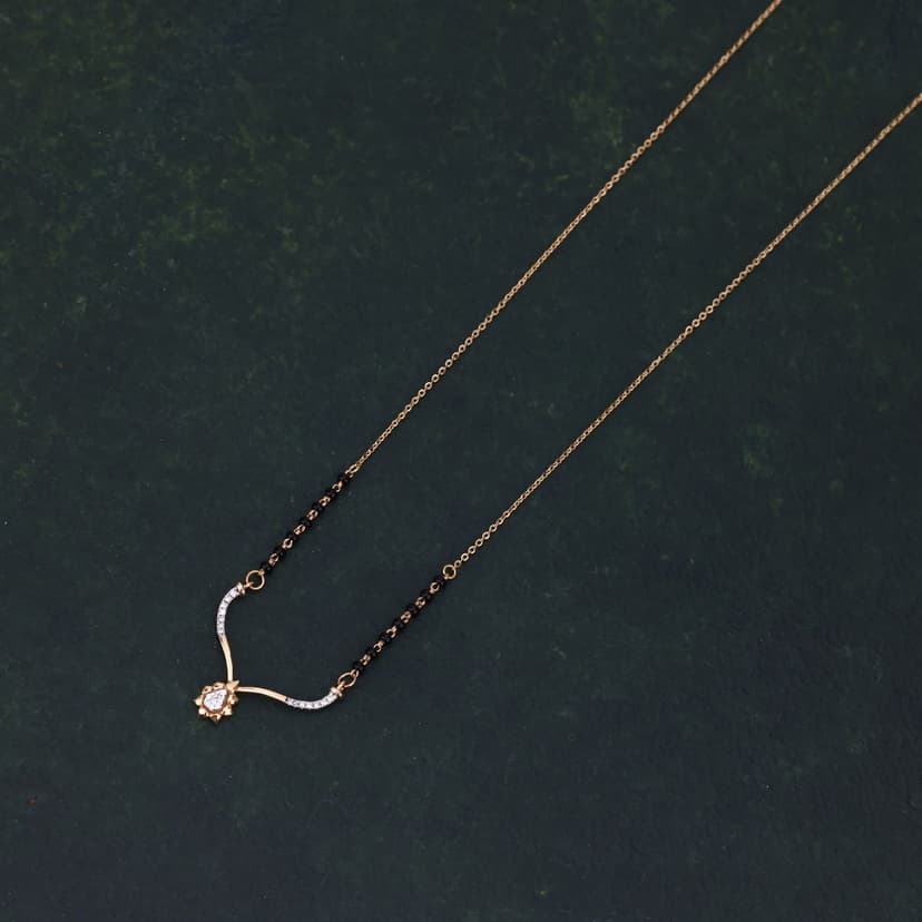 Narevella Real Diamond Mangalsutra 14KT