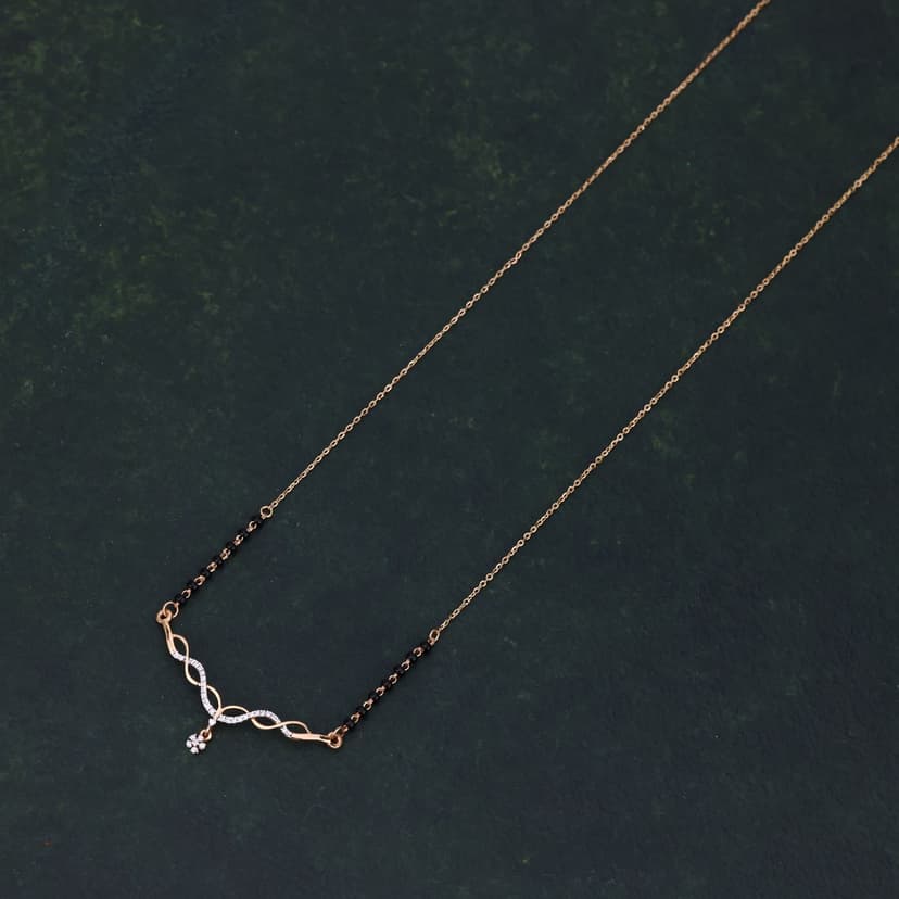 Seravique Real Diamond Mangalsutra 14KT