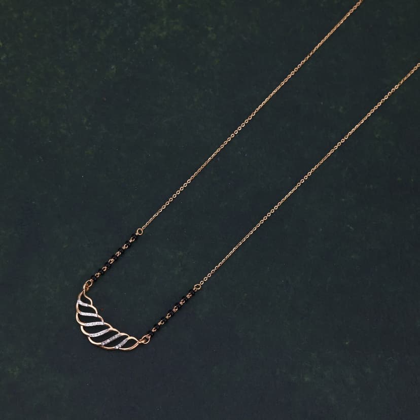 Zarevian Real Diamond Mangalsutra 14KT