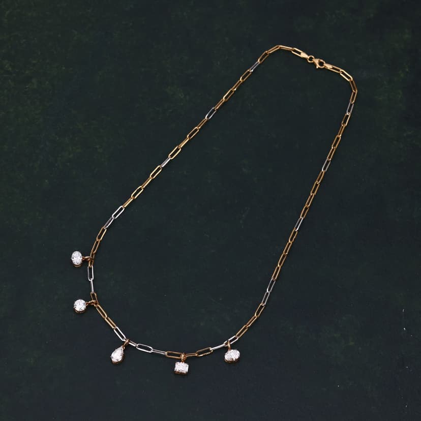 Zoryvane Five-Drop Lab Diamond Charm Chain 14KT