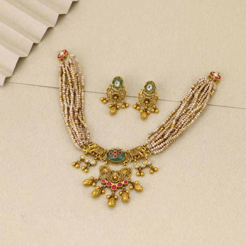 Gajapallavi Heritage Necklace 22KT
