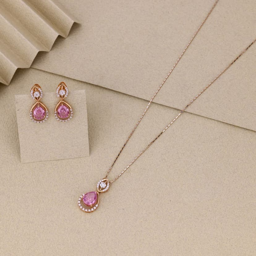 Kavielle Rosé Bloom Chain Set 18KT