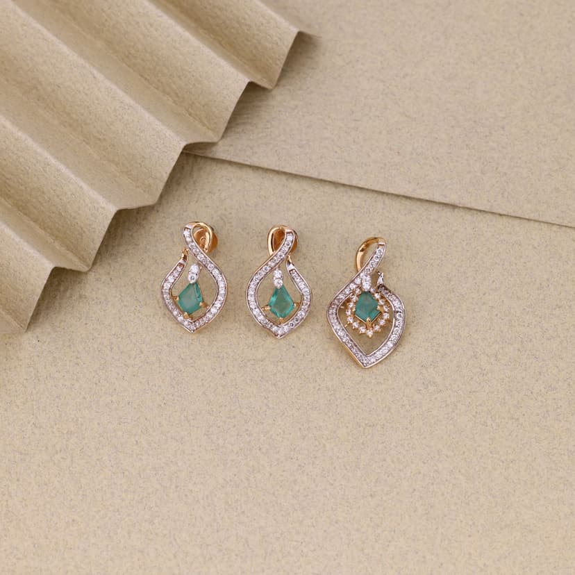 Solvessa Flame Pendant Set 18KT