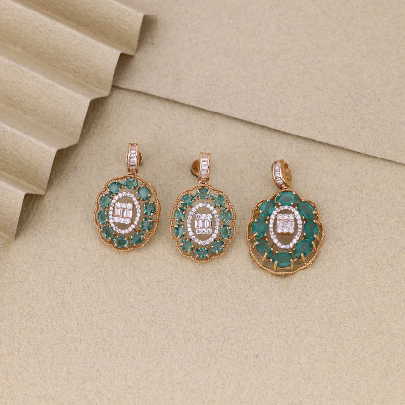 Orevissa Verde Mosaic Pendant Set 18KT