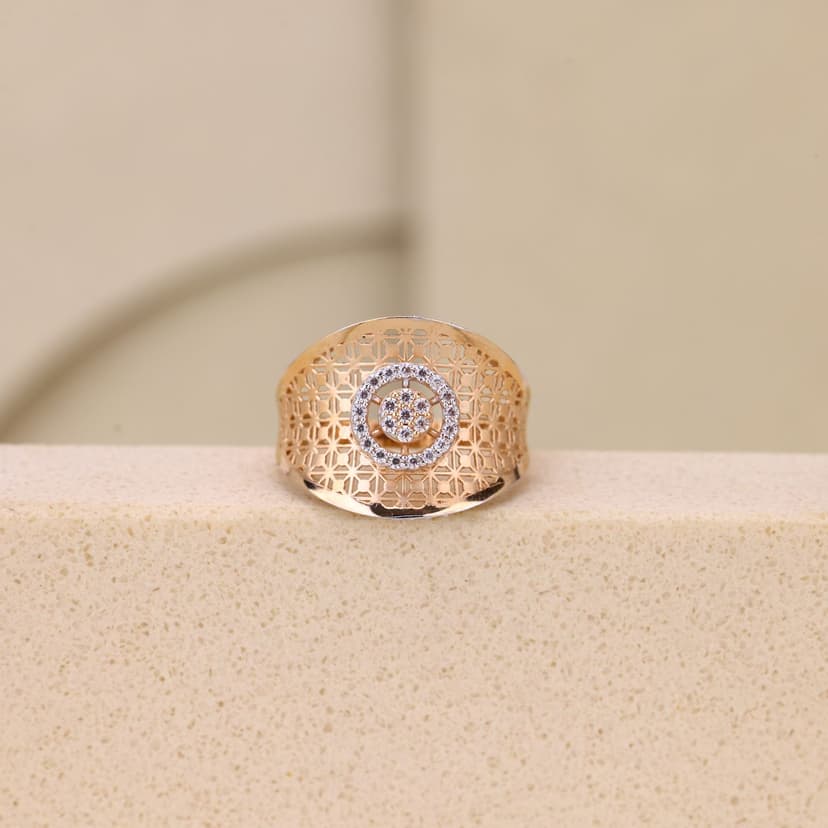 Azervine Halo Loom Ring 18KT