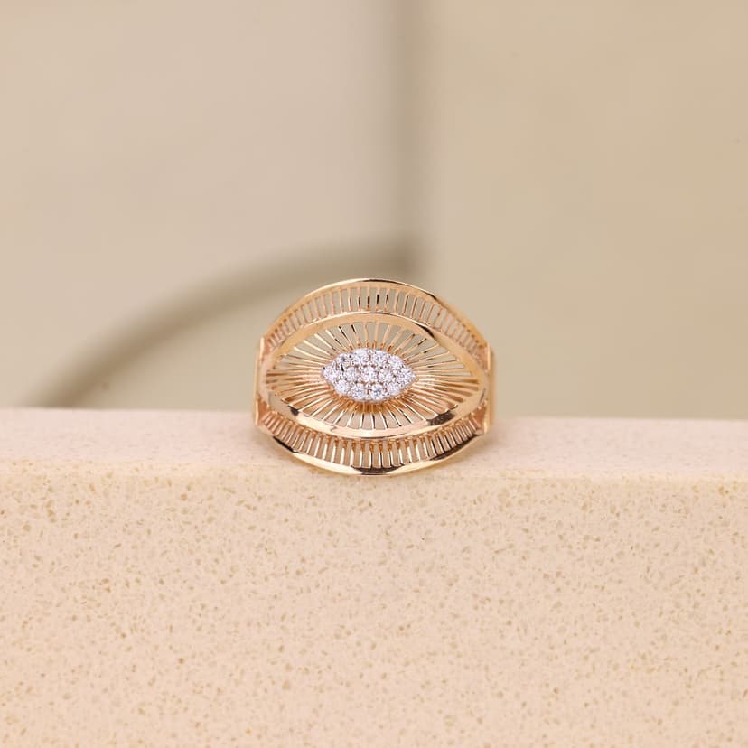 Zavellune Sunray Crest Ring 18KT