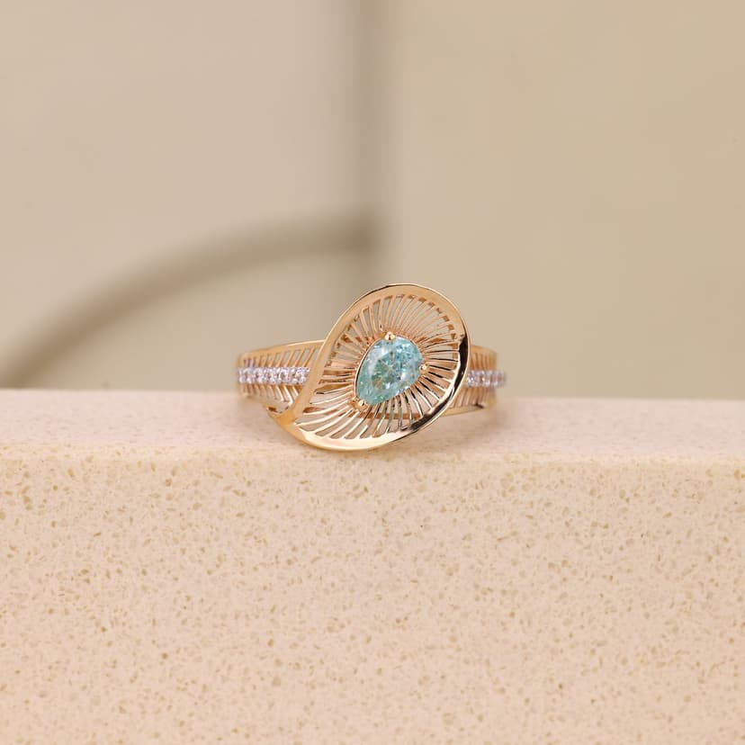 Zirellora Azure Petal Ring 18KT