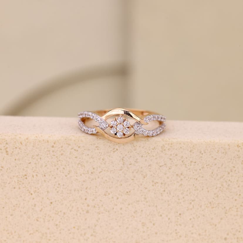 Velzoria Floral Loop Ring 18KT
