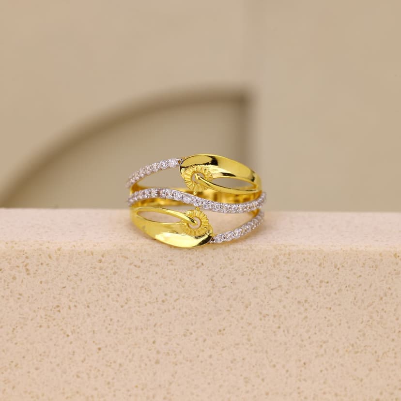 Mirezova Flow Cascade Ring 22KT