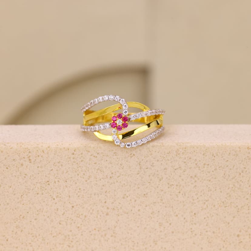 Calyvienne Rosé Arc Ring 22KT