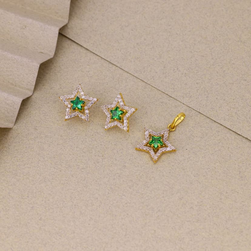 Étoilisse Verde Pendant Set 18KT