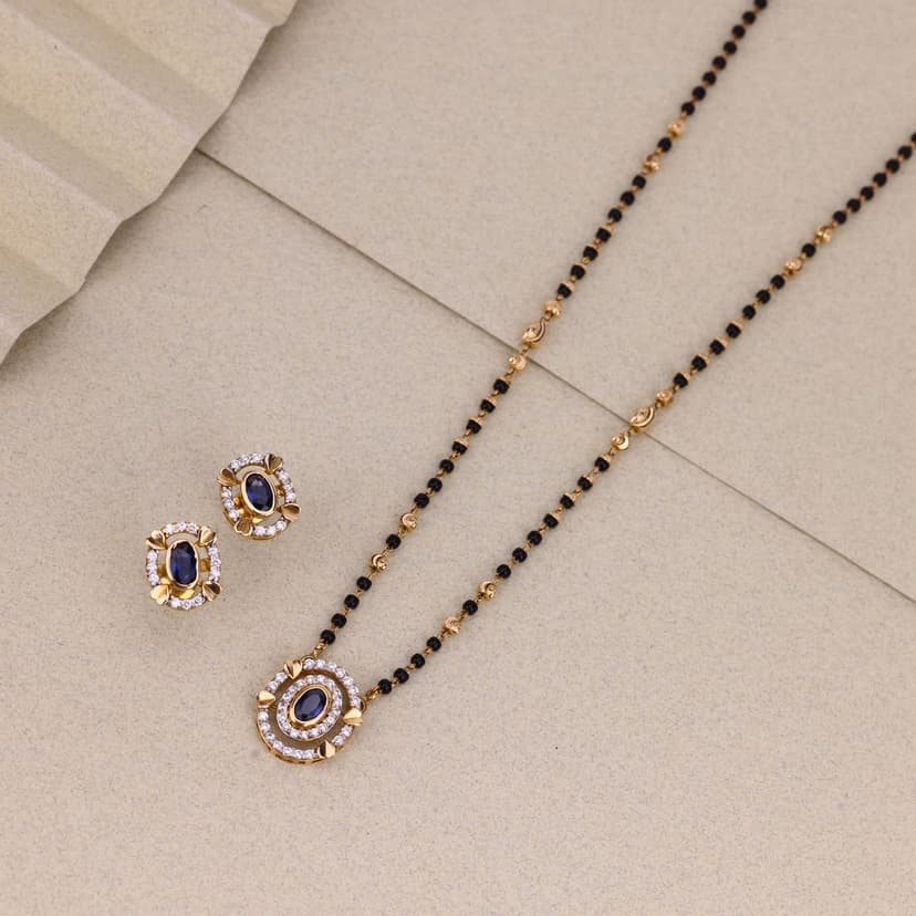 Sapphiréva Heart Mangalsutra Set 18KT