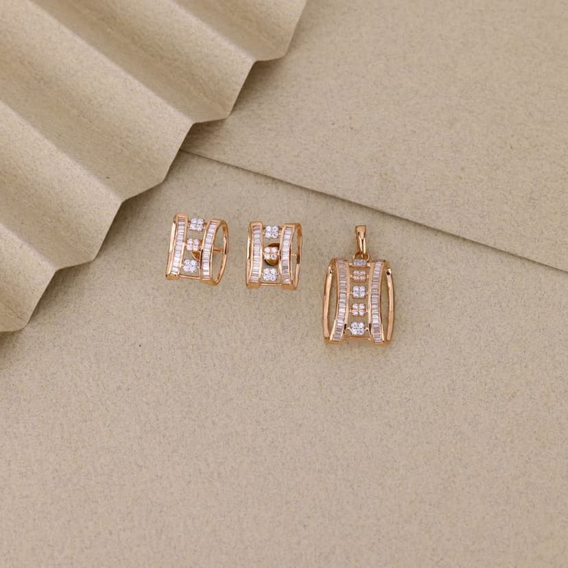Aramelle Twinrail Pendant Set 18KT