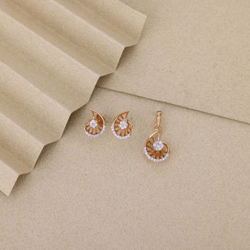 Casmielle Sunspiral Pendant Set 18KT