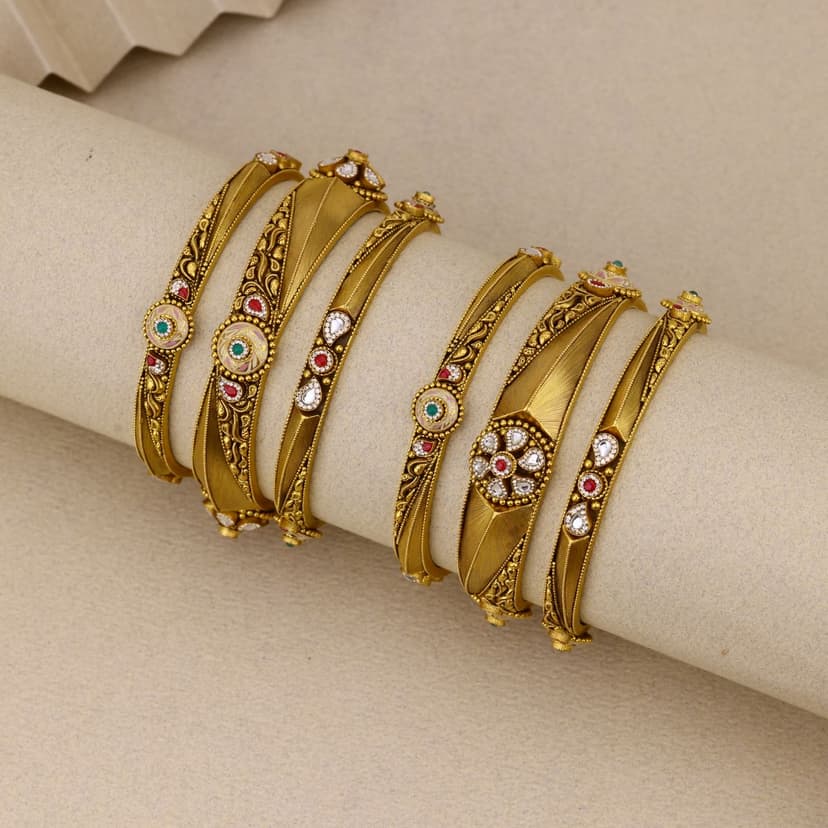 Mrinayra Antique Bangles 22KT
