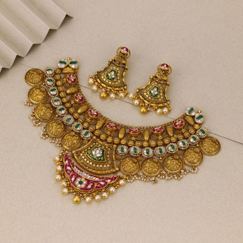 Kanakmohini Heritage Necklace 22KT
