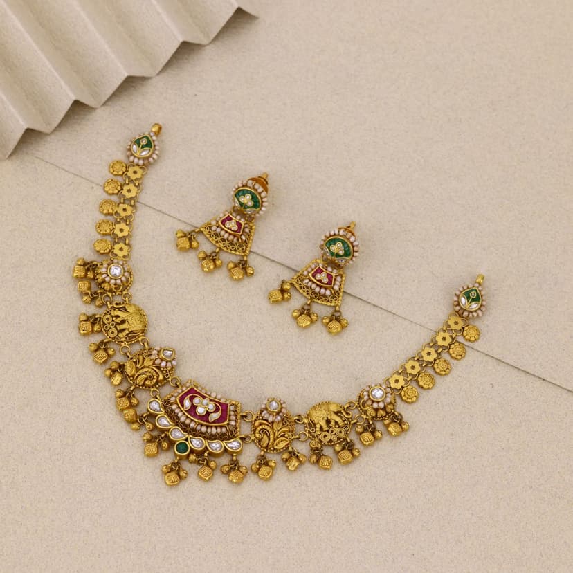 Gajakesara Heritage Necklace 22KT