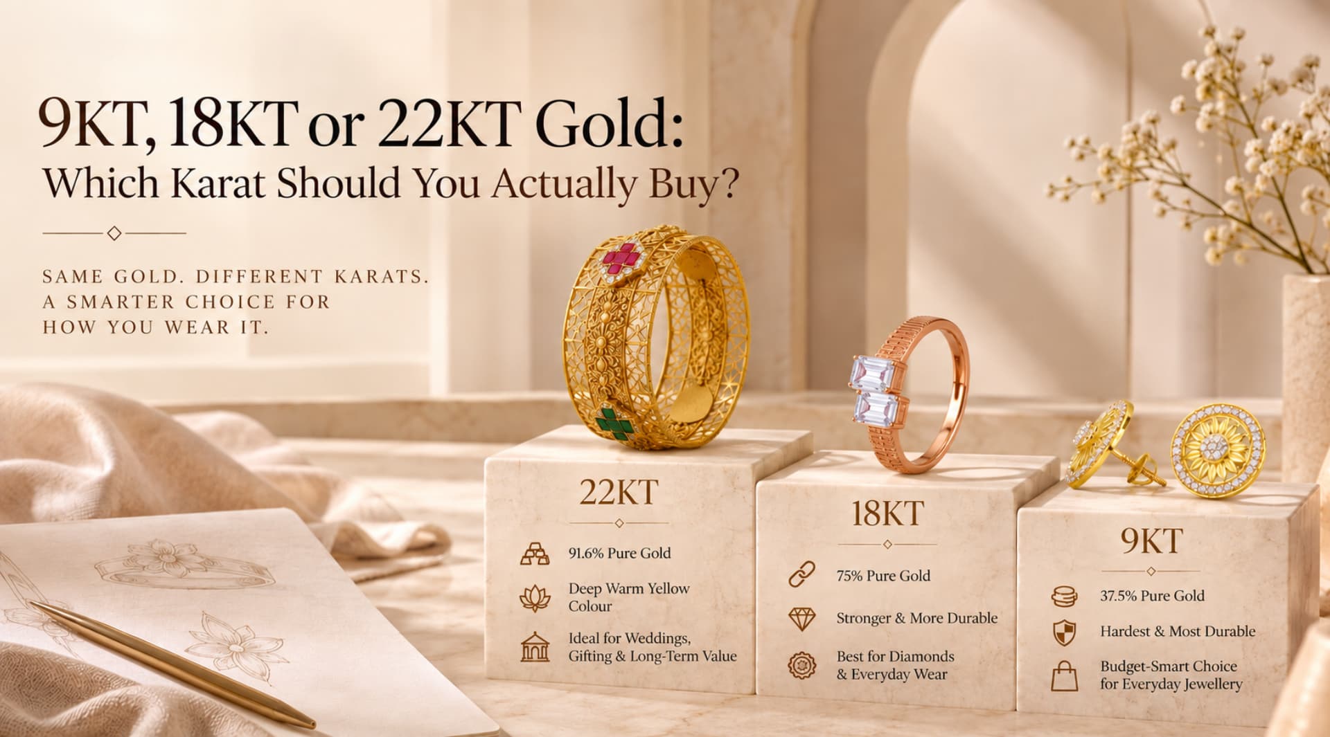 9KT, 18KT or 22KT Gold: Which Karat Should You Actually Buy?